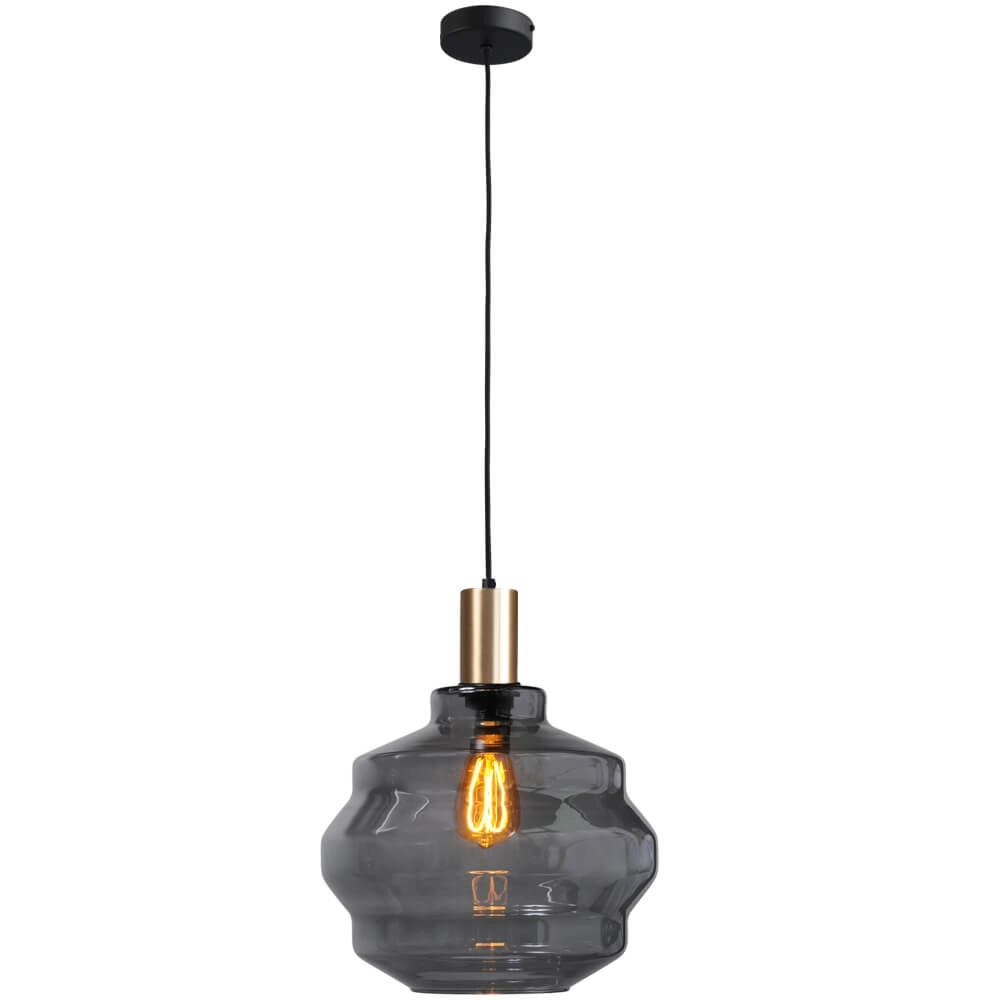 Hanglamp goud Porto met Ball smoke glas - Ø 30cm Masterlight 8718121269146