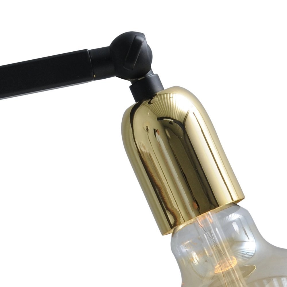 Zwarte tafellamp Tube met gouden fitting Masterlight 8718121188706