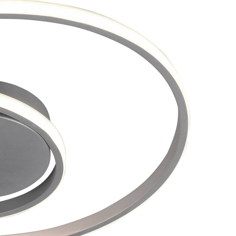 Moderne plafonnière Zibal Ø 39cm titaan grijs Trio 4017807442144