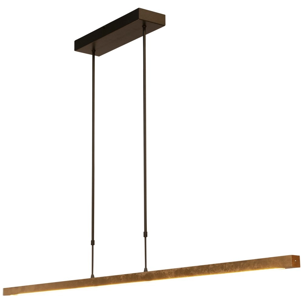 Zwarte hanglamp Real 3 160cm met goud