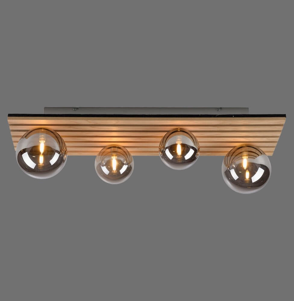 Houten plafondlamp Green Stika rechthoekig Just Light 4043689004248