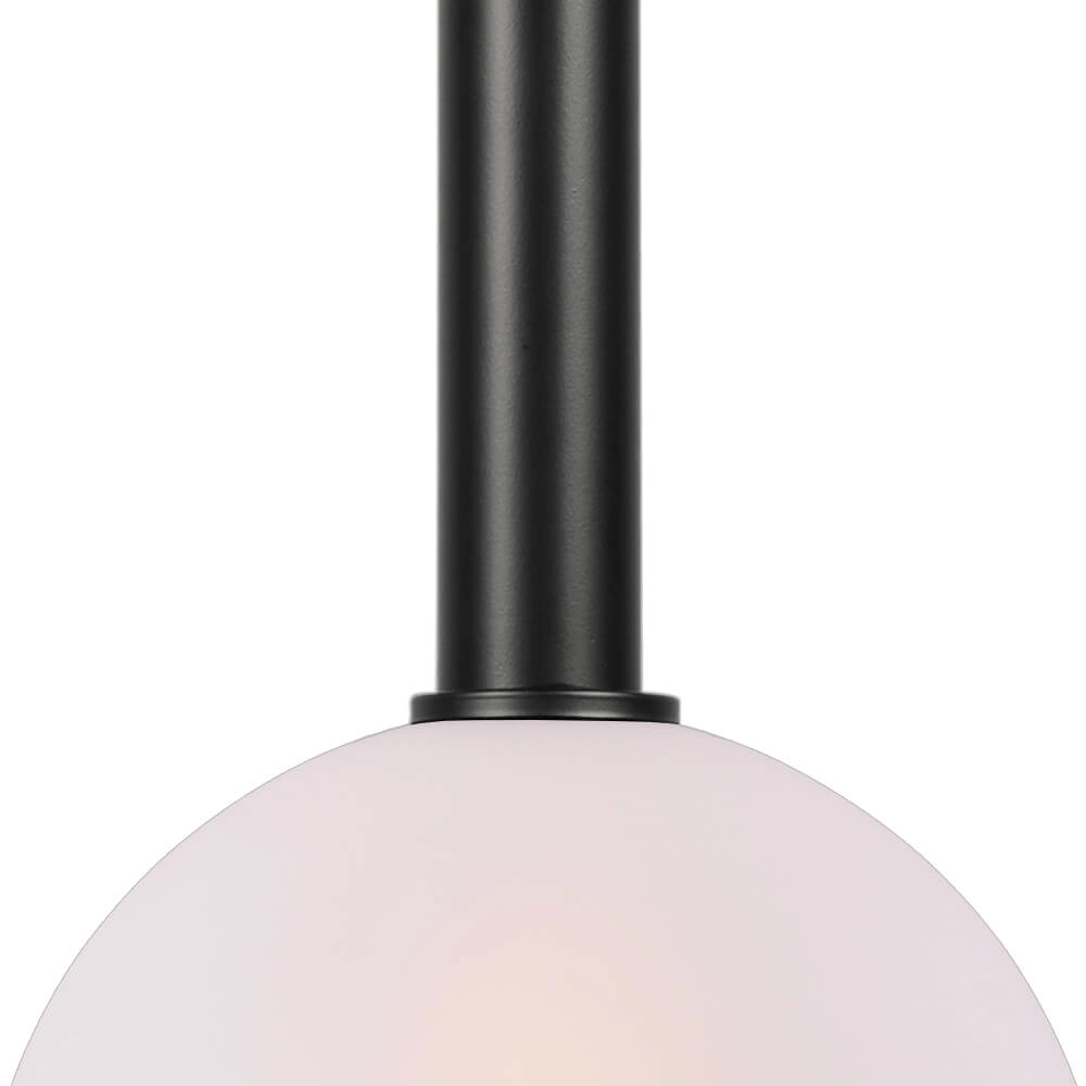 Hanglamp Ø 25cm Bella 2 Zwart met mat wit glas Masterlight 8718121334349