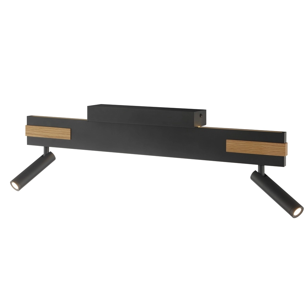 Design plafondlamp Streamline zwart met hout Brilliant 4004353463617