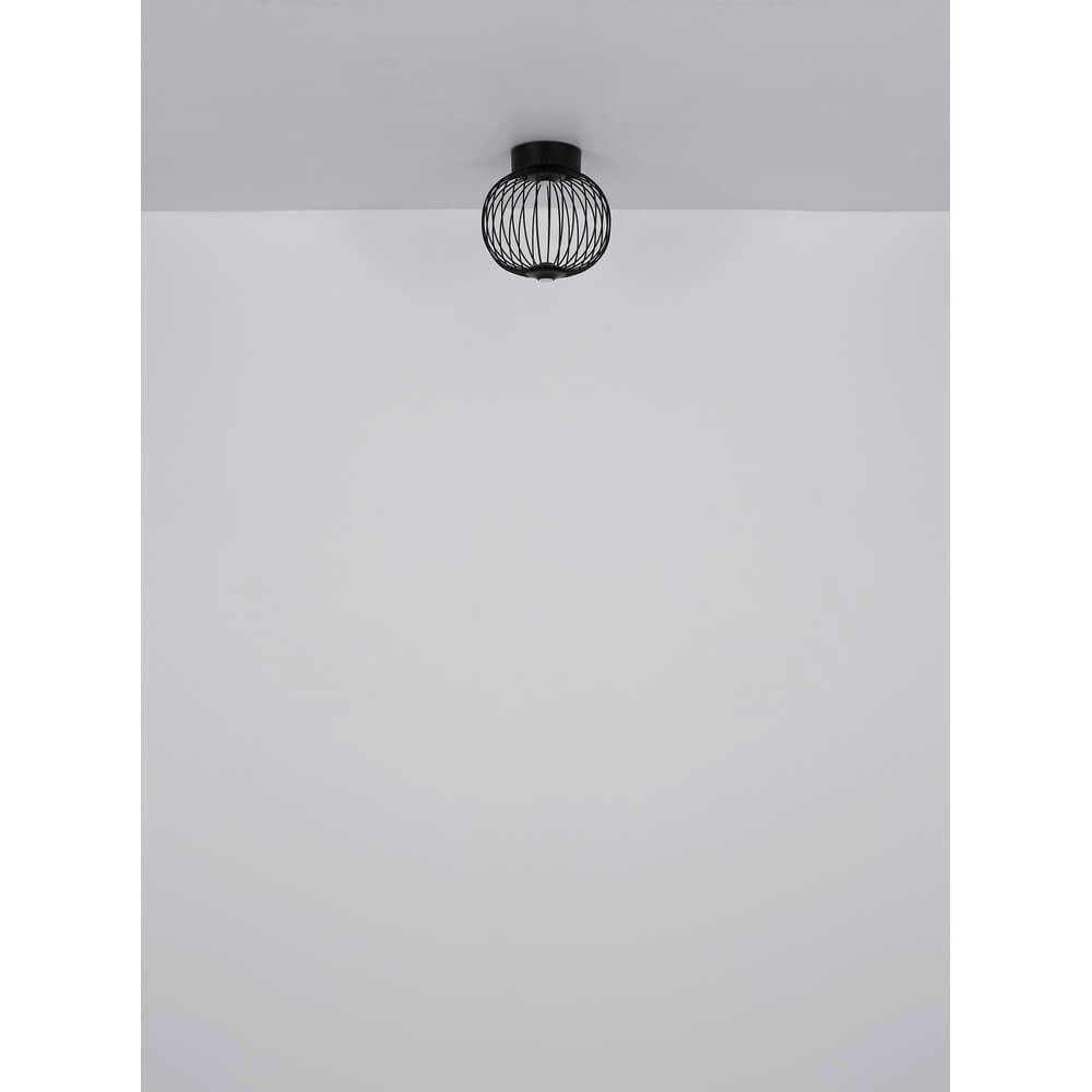 Zwarte plafondlamp Galway enkel kooi Ø 50cm Globo 9007371468331