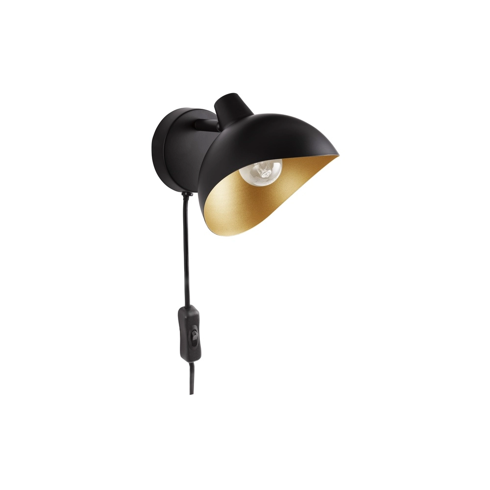 Wandlamp Geti zwart met gouden binnenkant Lyora 5212017436382