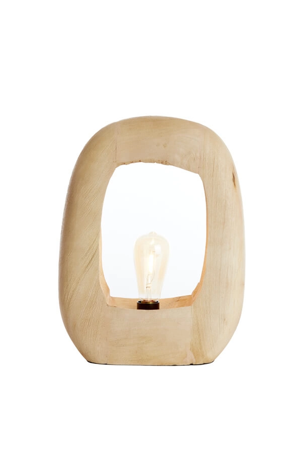 Licht houten tafellamp Kelafo 33 x 40cm