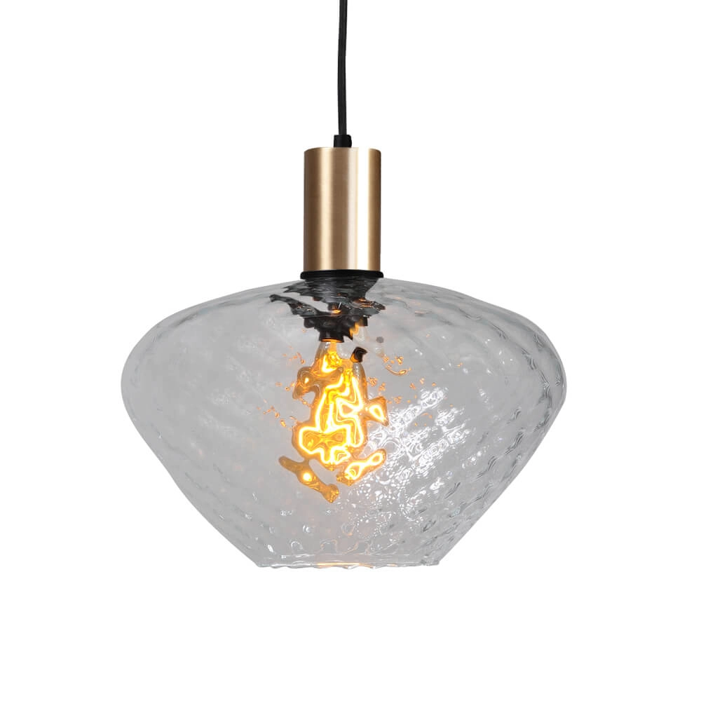 3-lichts hanglamp - goud - Porto met Blossom smoke glazen Masterlight 8718121269634