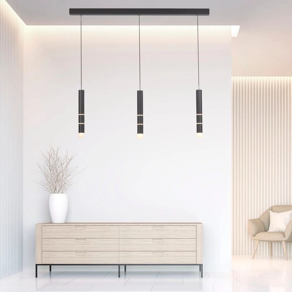 Zwarte hanglamp Pure Vega 3-lichts Paul Neuhaus 4012248357576