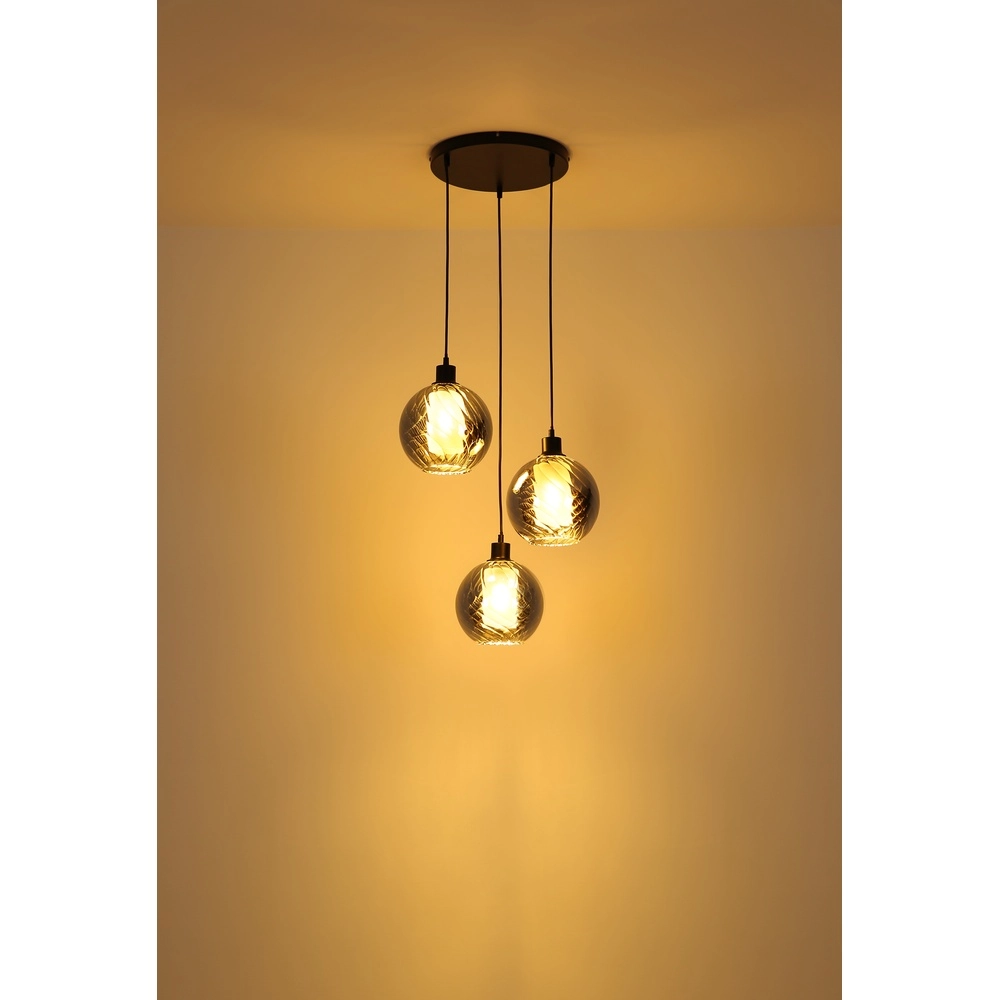 Design hanglamp Ulf 3-lichts zwart Globo 9007371533701
