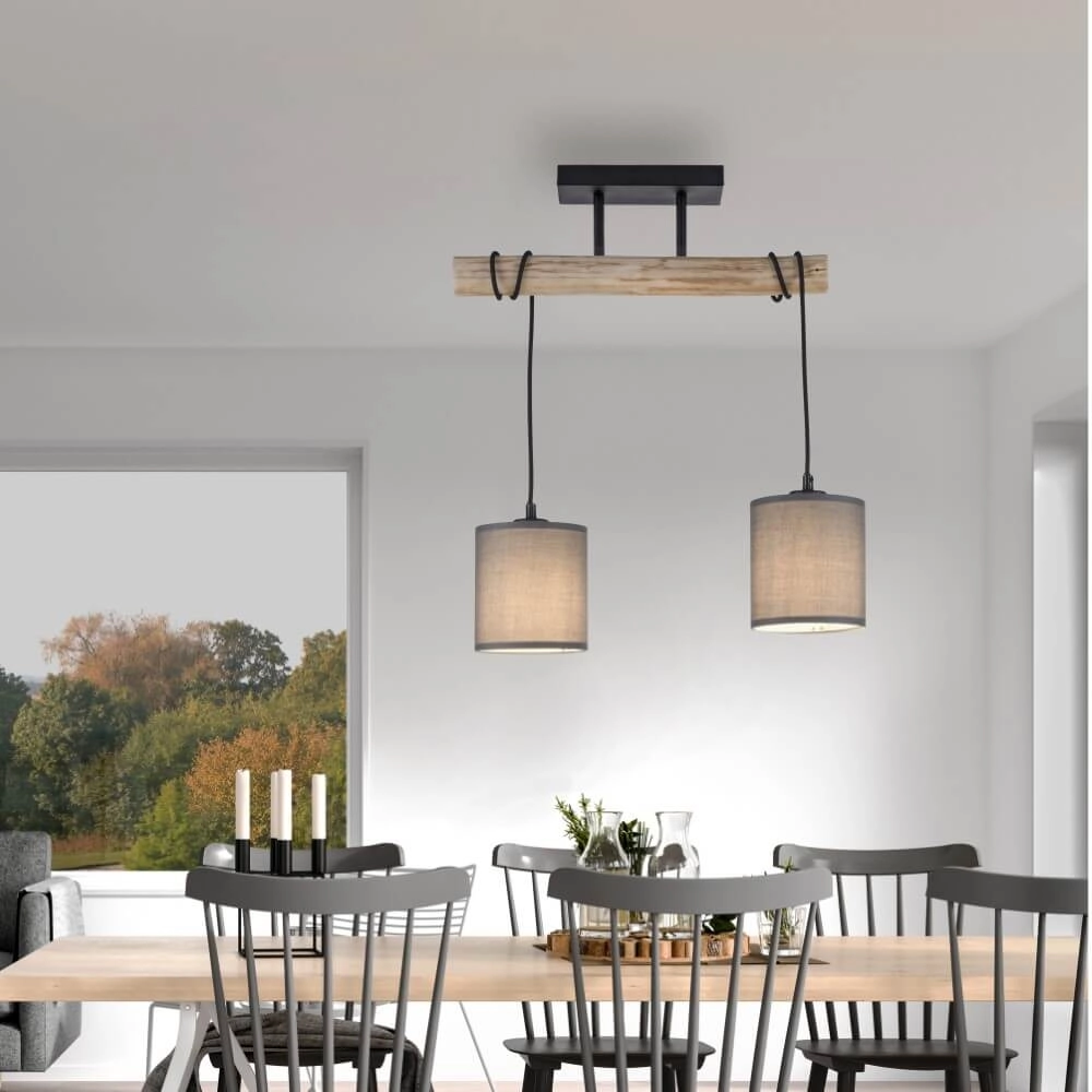 Landelijke plafondlamp Green Tribu taupe Just Light 4043689995164