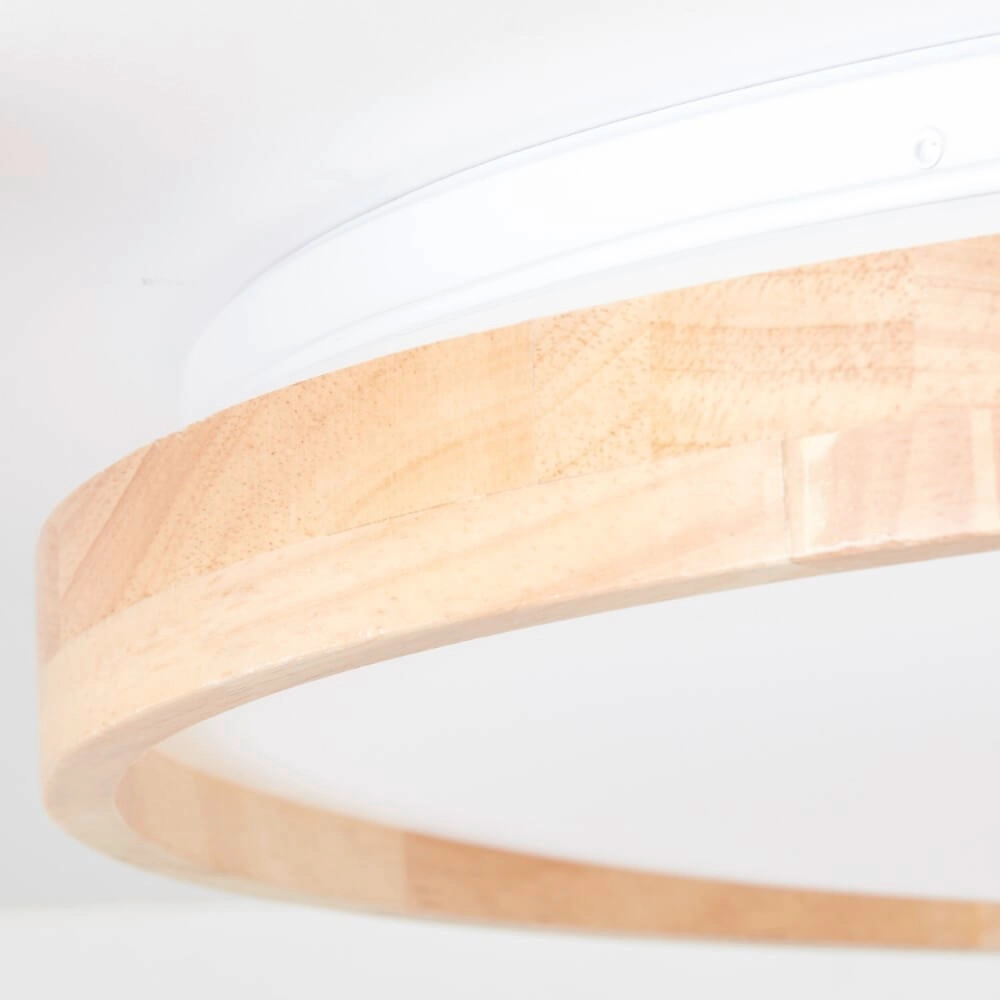 Plafondlamp Alson Ø 49,5cm wit met hout Brilliant 4004353411274