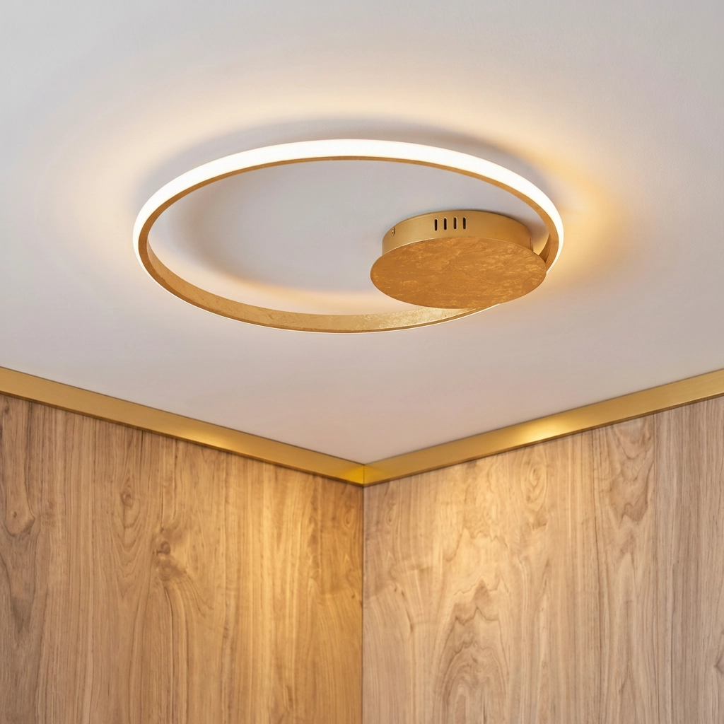 Ronde plafondlamp Fuline goud Ø 50cm