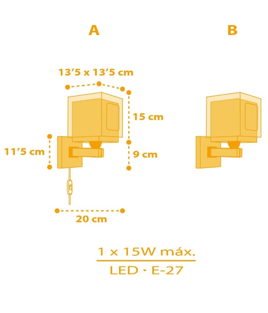 Kinderkamer wandlamp My Farm geel met wit Dalber 8420406634098