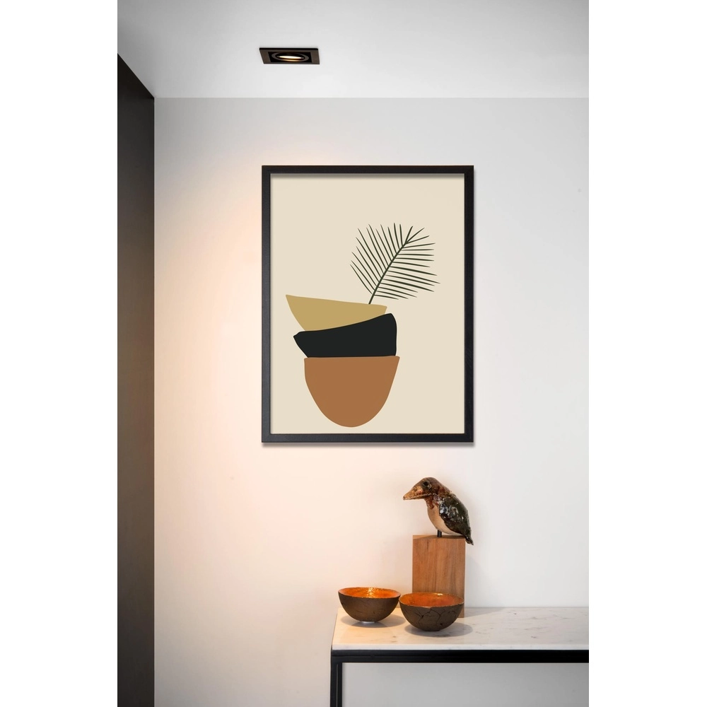 Vierkante inbouwspot Chimney enkel zwart Lucide 5411212092250