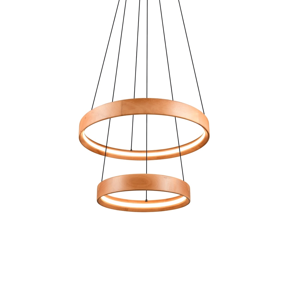 Design hanglamp Lynwood hout Ø 60cm Trio 4017807662276