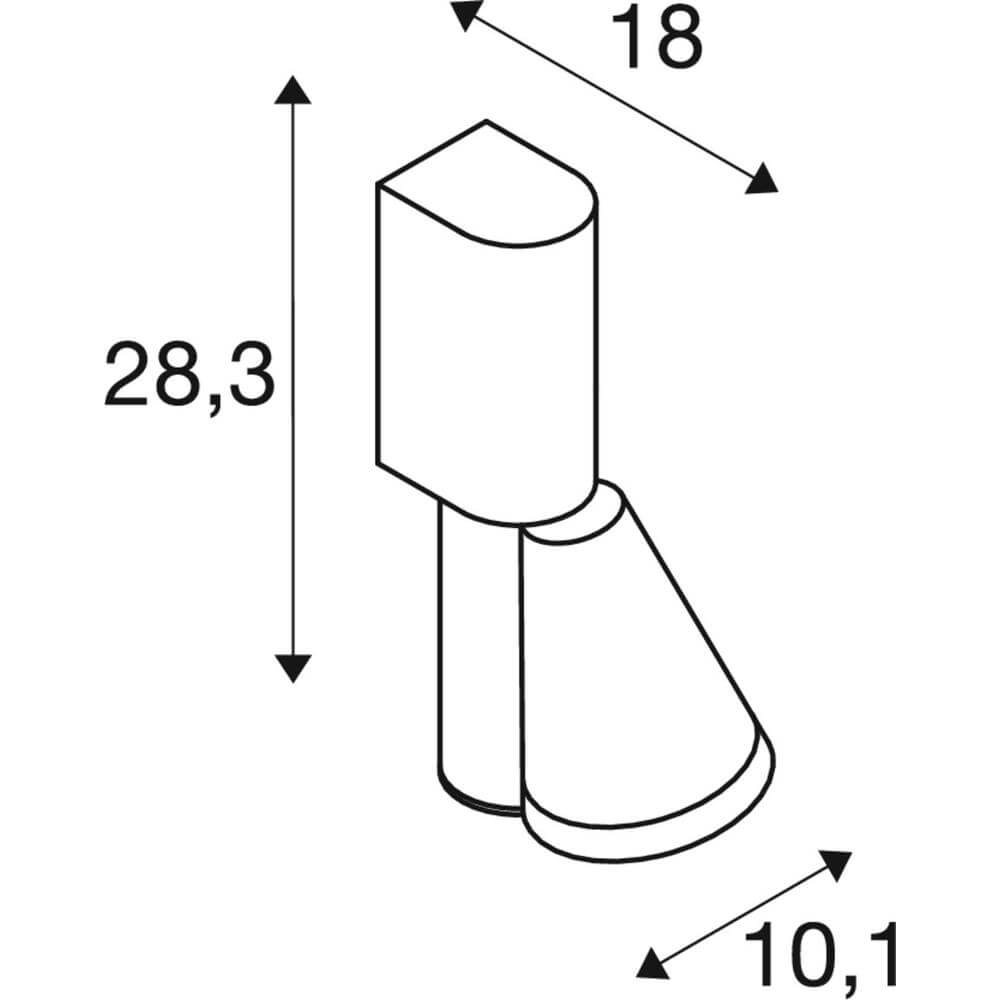 Design wandlamp T-Tube WL zwart enkel SLV 4024163291613