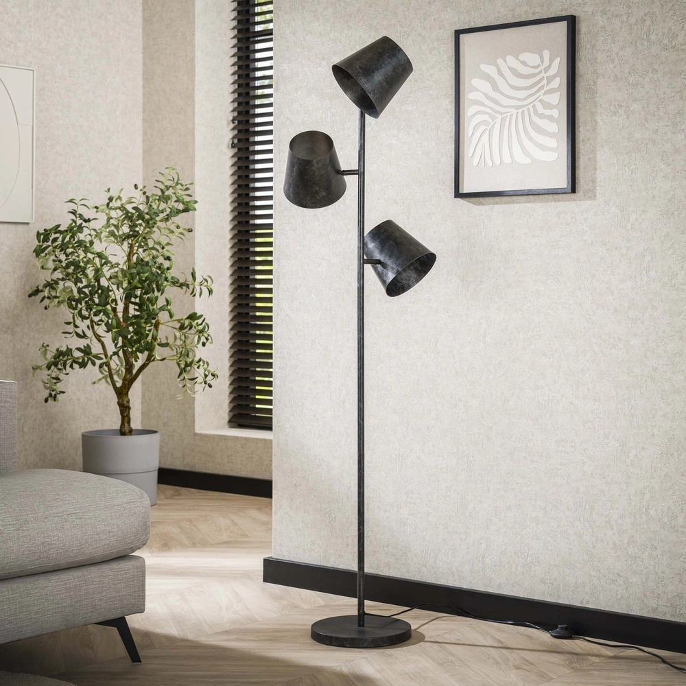 Rustieke vloerlamp Kinetic 167cm - charcoal Lyora 8716803513181