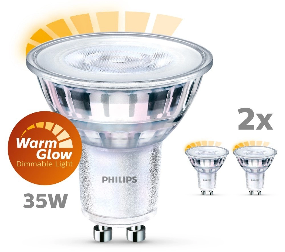 2,6W - GU10 - 2200-2700K - 230 lumen set van 2 Philips 8718699776398
