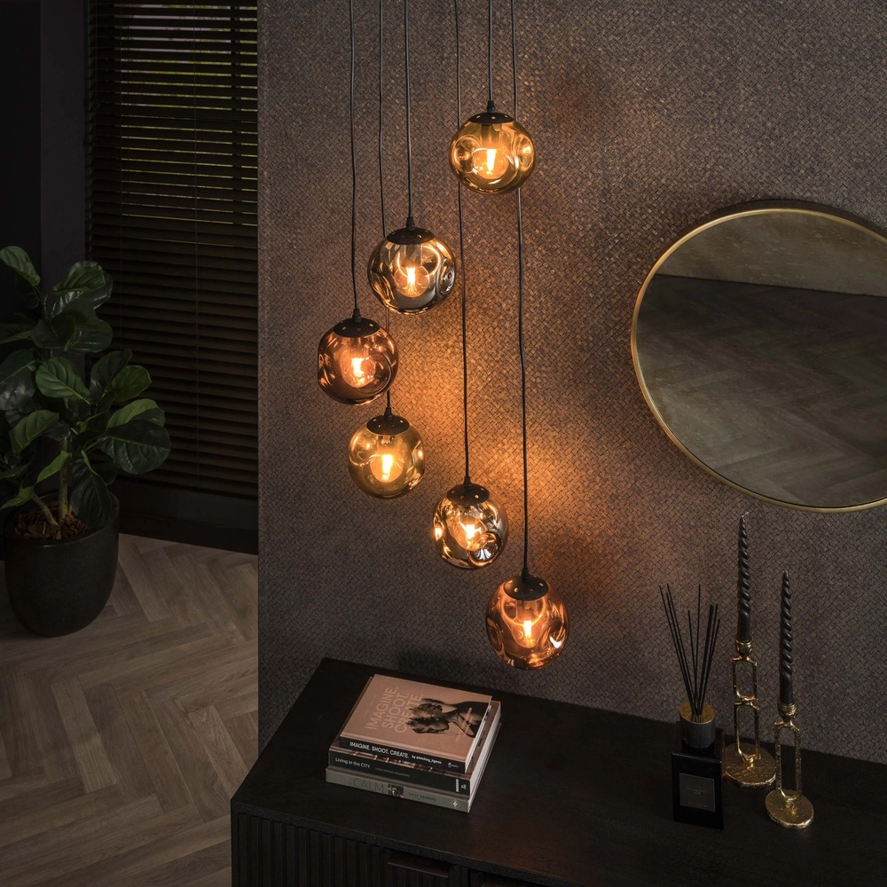 Glazen hanglamp Stellar 6-lichts - Ø 15cm