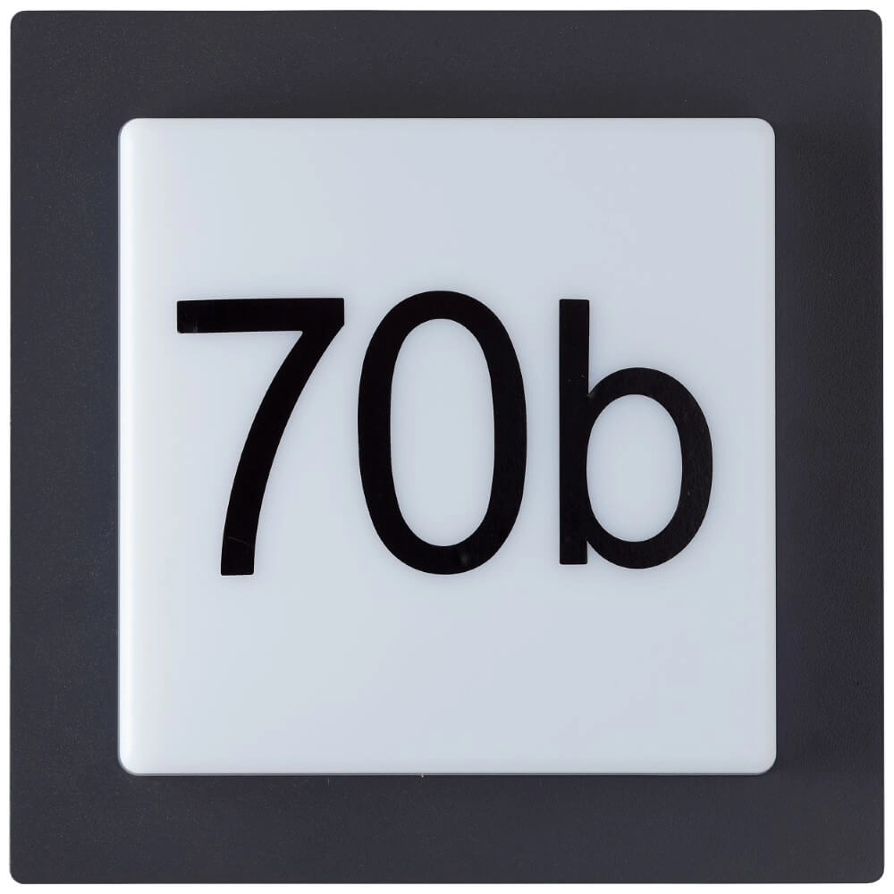 Zwarte gevellamp Sten met huisnummer Brilliant 4004353412820