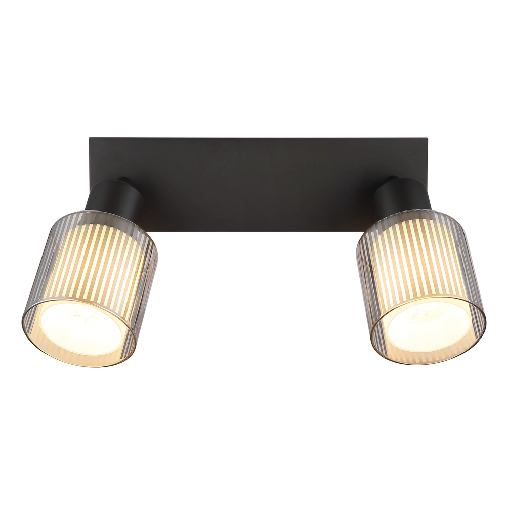Design plafondlamp Villegas 2-lichts gunmetal Globo 9007371572946