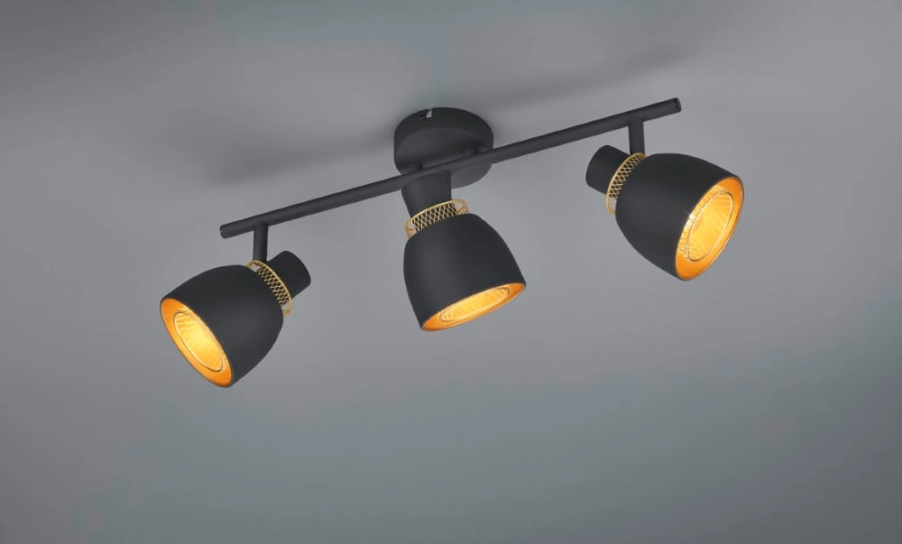 Zwarte plafondlamp Punch 3-lichts Trio 4017807567410