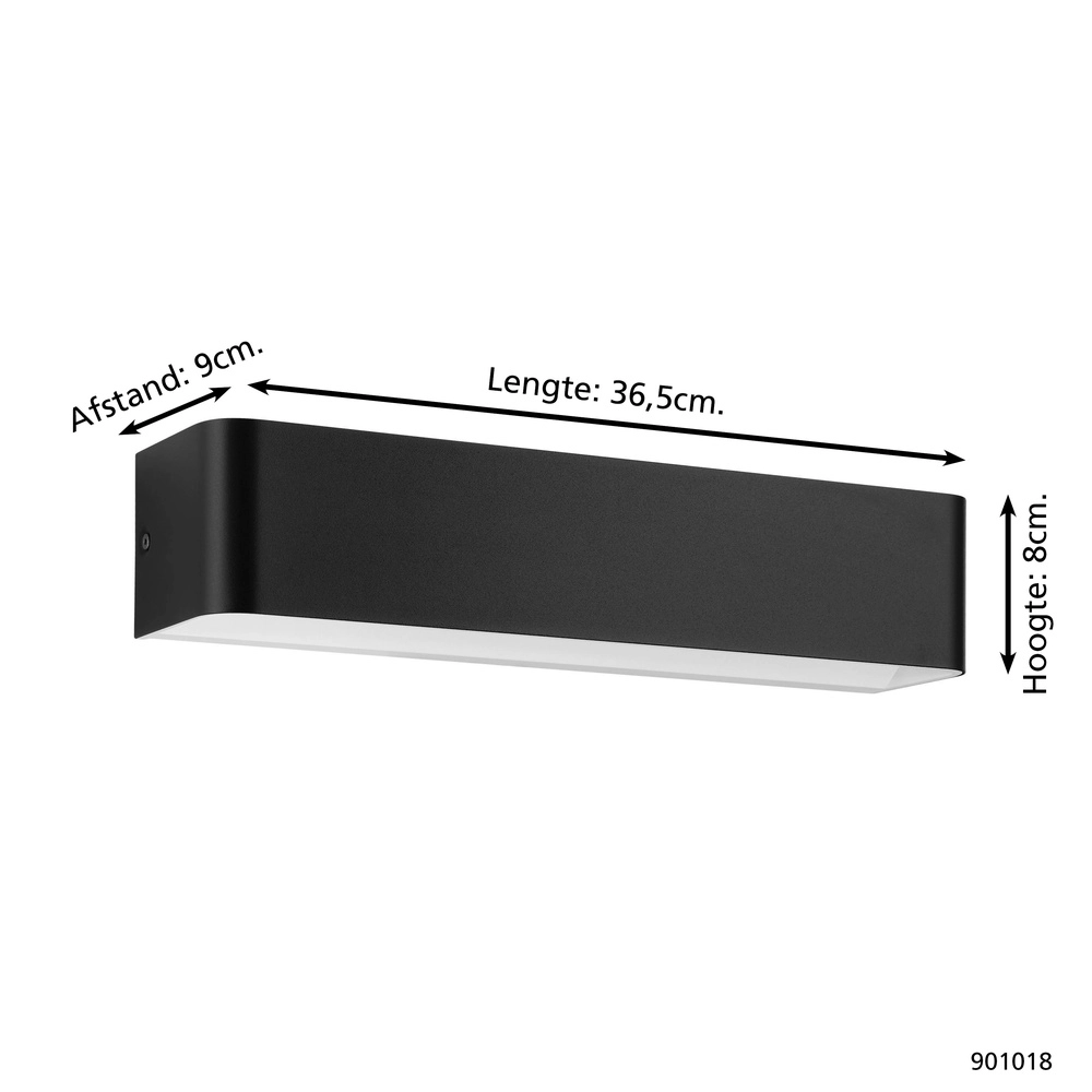 Led wandlamp Sania 4 37cm - zwart Eglo 9008606289875