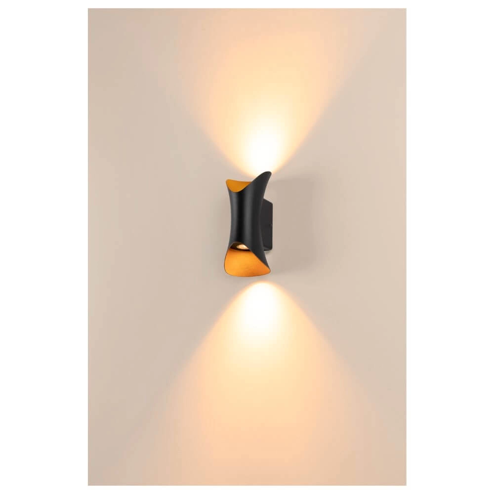 Grote led up & downlighter Modela zwart met goud SLV 4024163289153