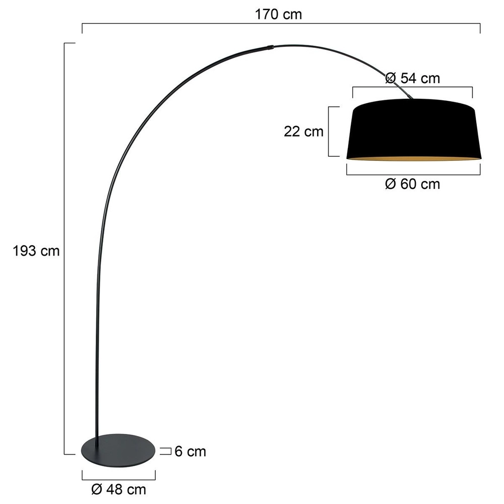 Booglamp Curve zwart Steinhauer 8712746179606