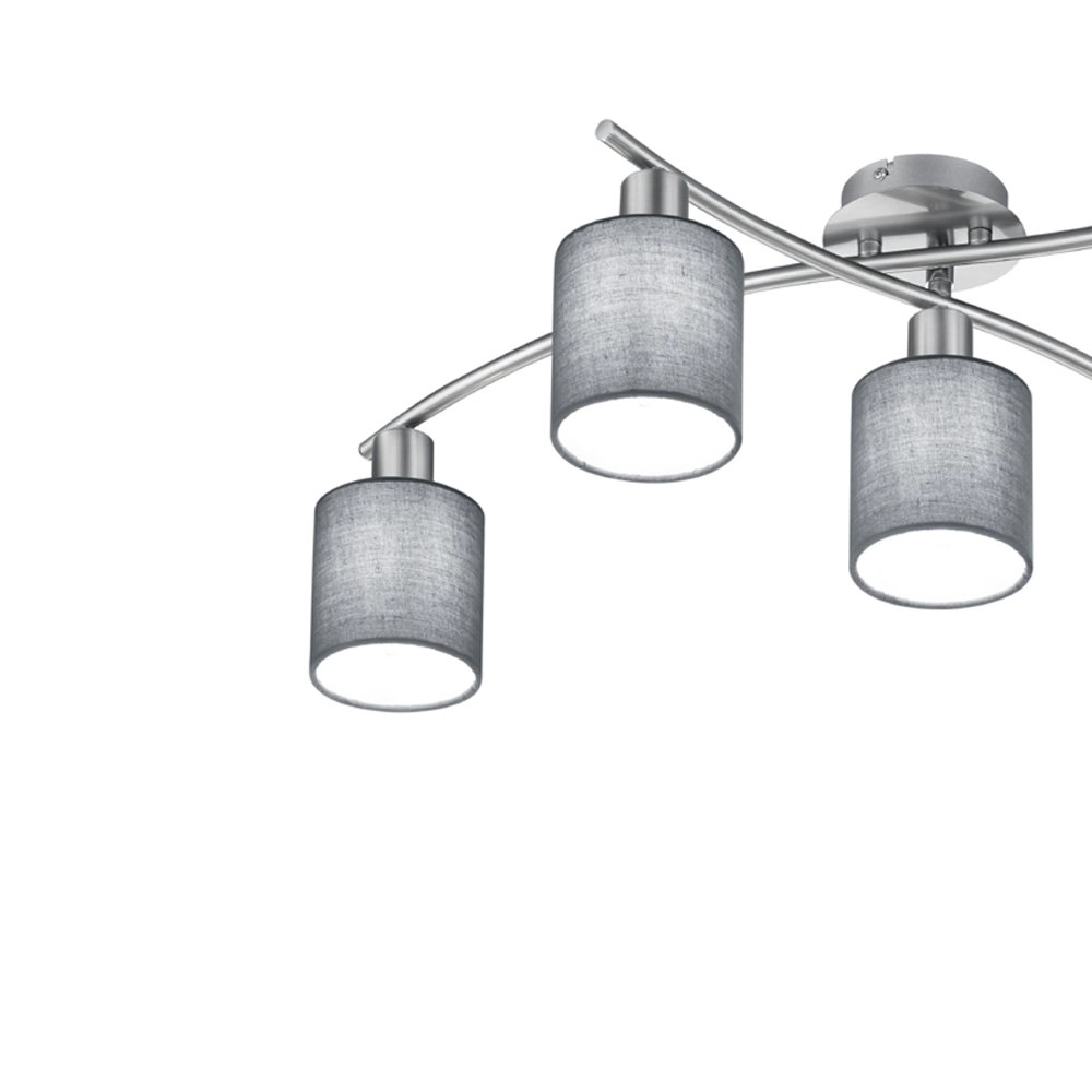 Plafondlamp Garda 5-lichts nikkel mat met antraciet Trio 4017807349221