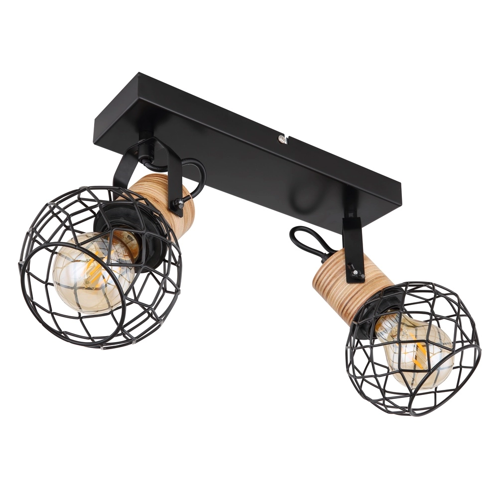 Wandlamp Lacky 2-lichts zwart Globo 9007371417360
