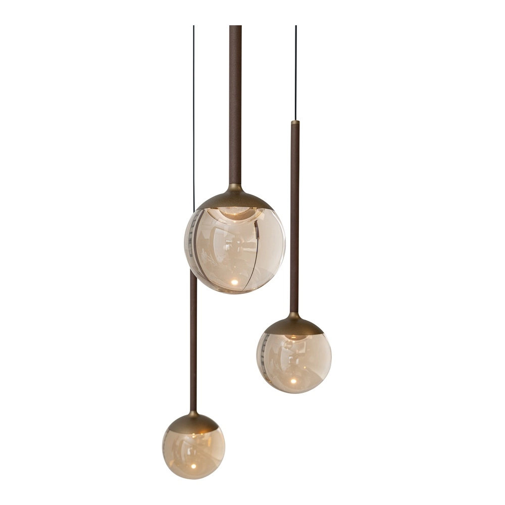 Design hanglamp Calina 5-lichts met amber bollen Premium by Lucide 5411212242150
