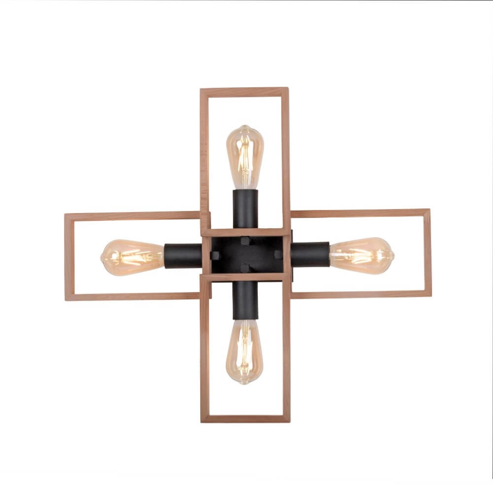 Landelijke plafondlamp Franky 4-lichts Just Light 4043689967949