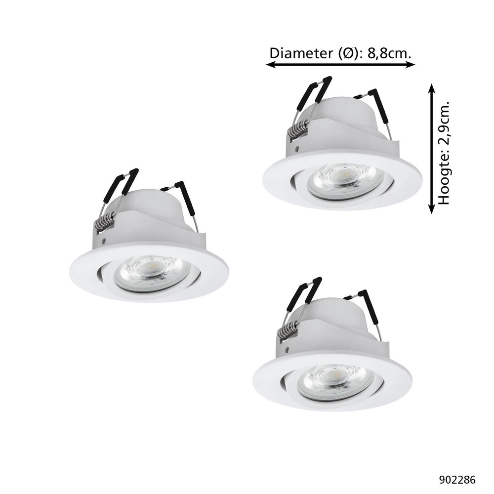Set van 3 inbouwspots Saliceto-Z smart wit Eglo 9008606358953