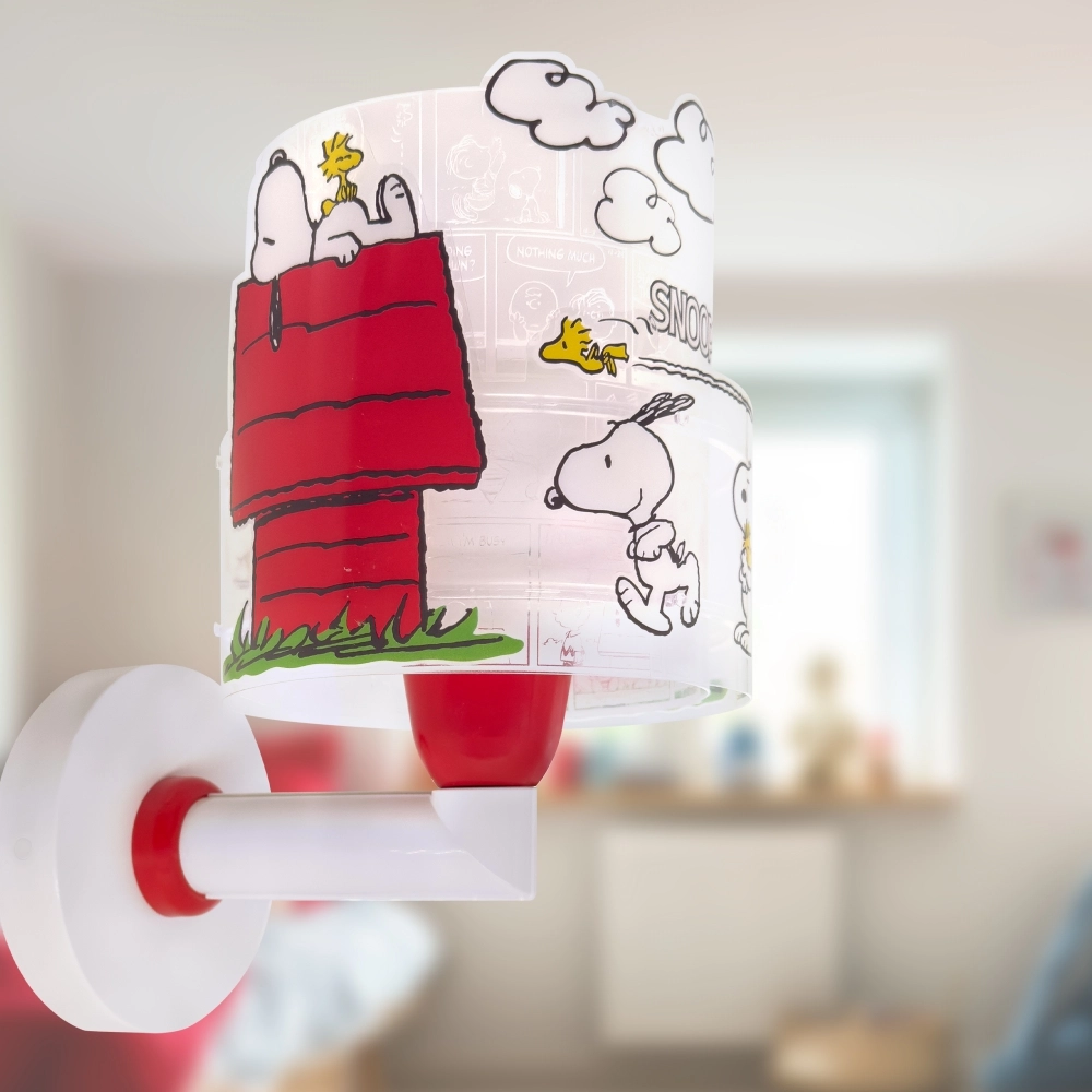 Wandlamp Snoopy wit met rood Dalber 8420406763095