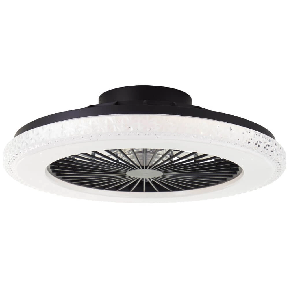 Zwarte ventilator Badria met RGB functie Brilliant 4004353435850