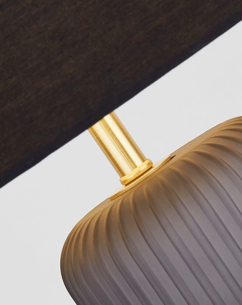 Schemerlamp Tablu blauw en goud met zwarte kap Searchlight 5053423248653