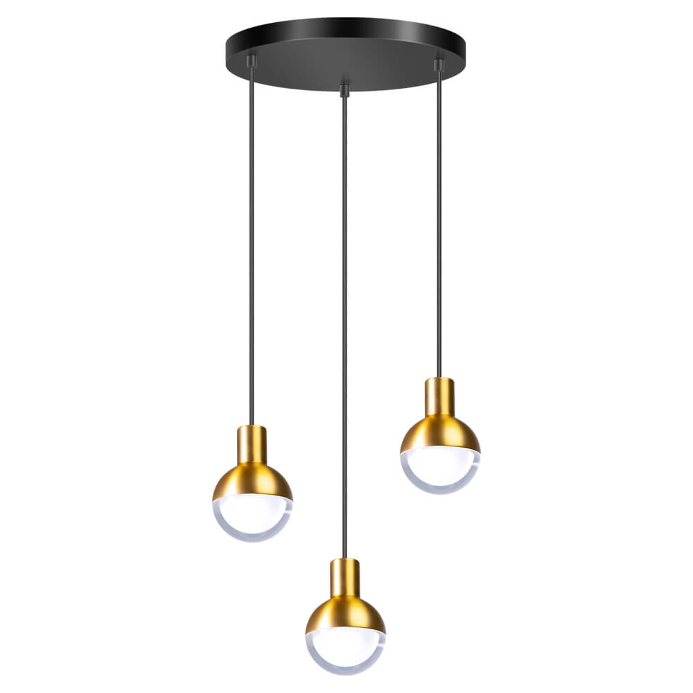 Zwarte hanglamp Drop met goud