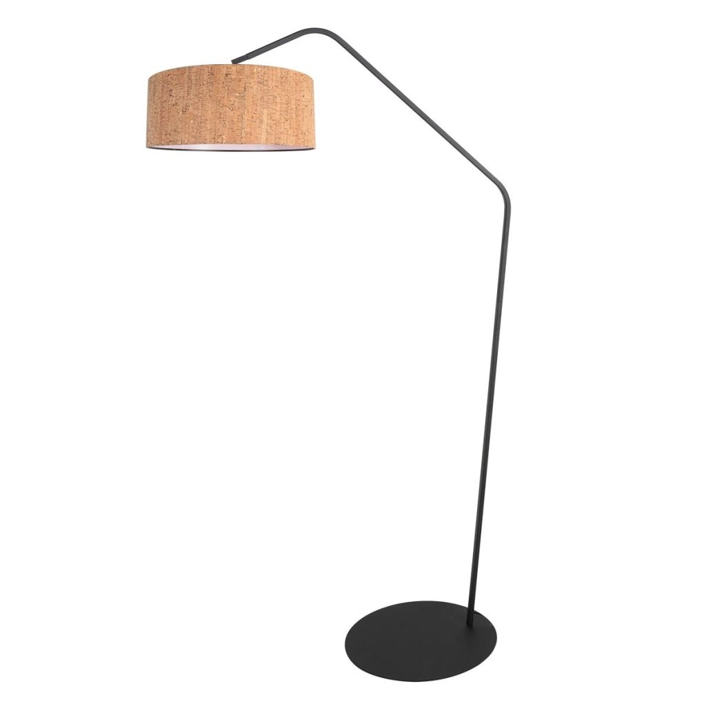 Zwarte vloerlamp Zig-Zag met kurk kap Ø50cm Steinhauer 8712746180428