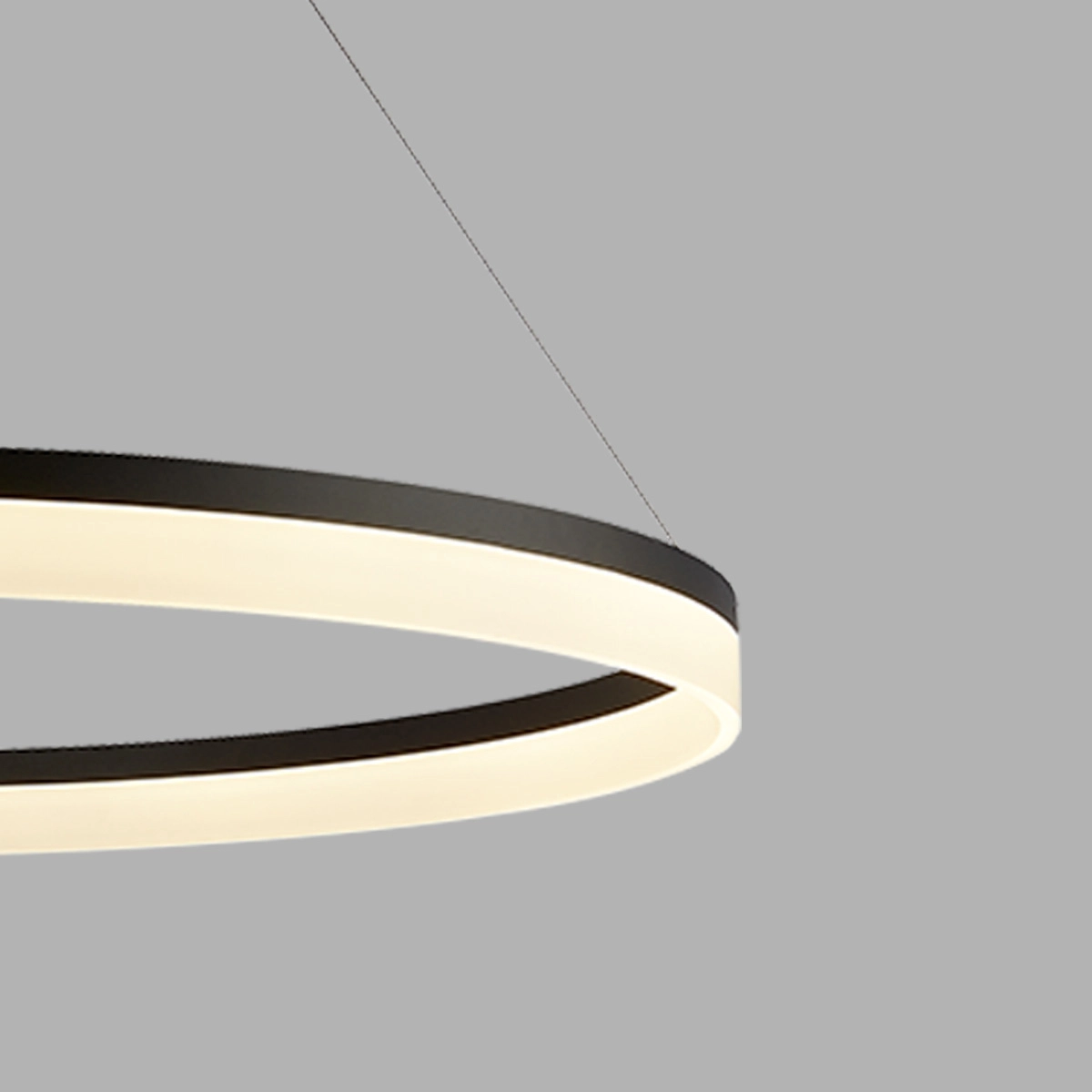 Strakke hanglamp Ara Ø 100cm zwart Lyora 5053423307206