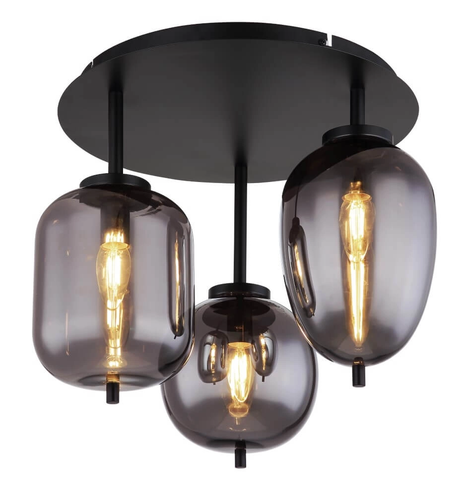 Plafondlamp Blacky 3-lichts zwart