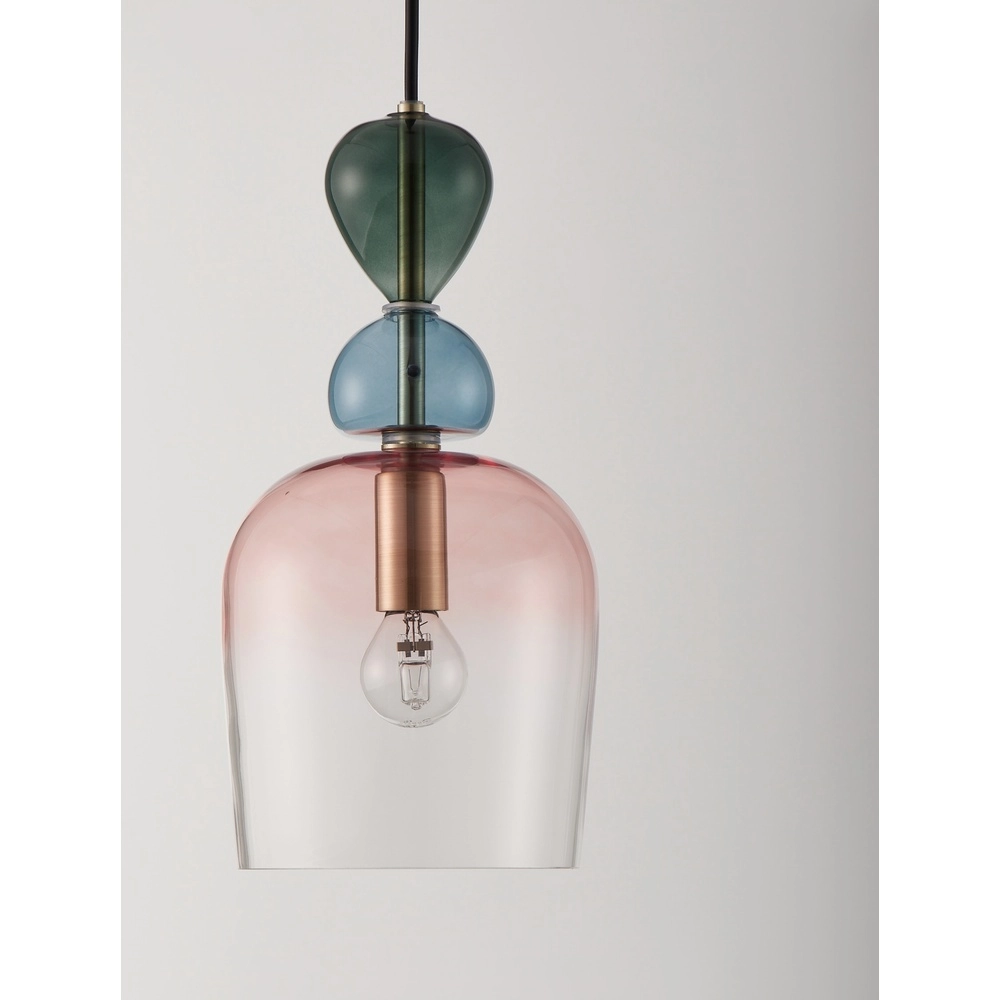 Gekleurde hanglamp Murano roze