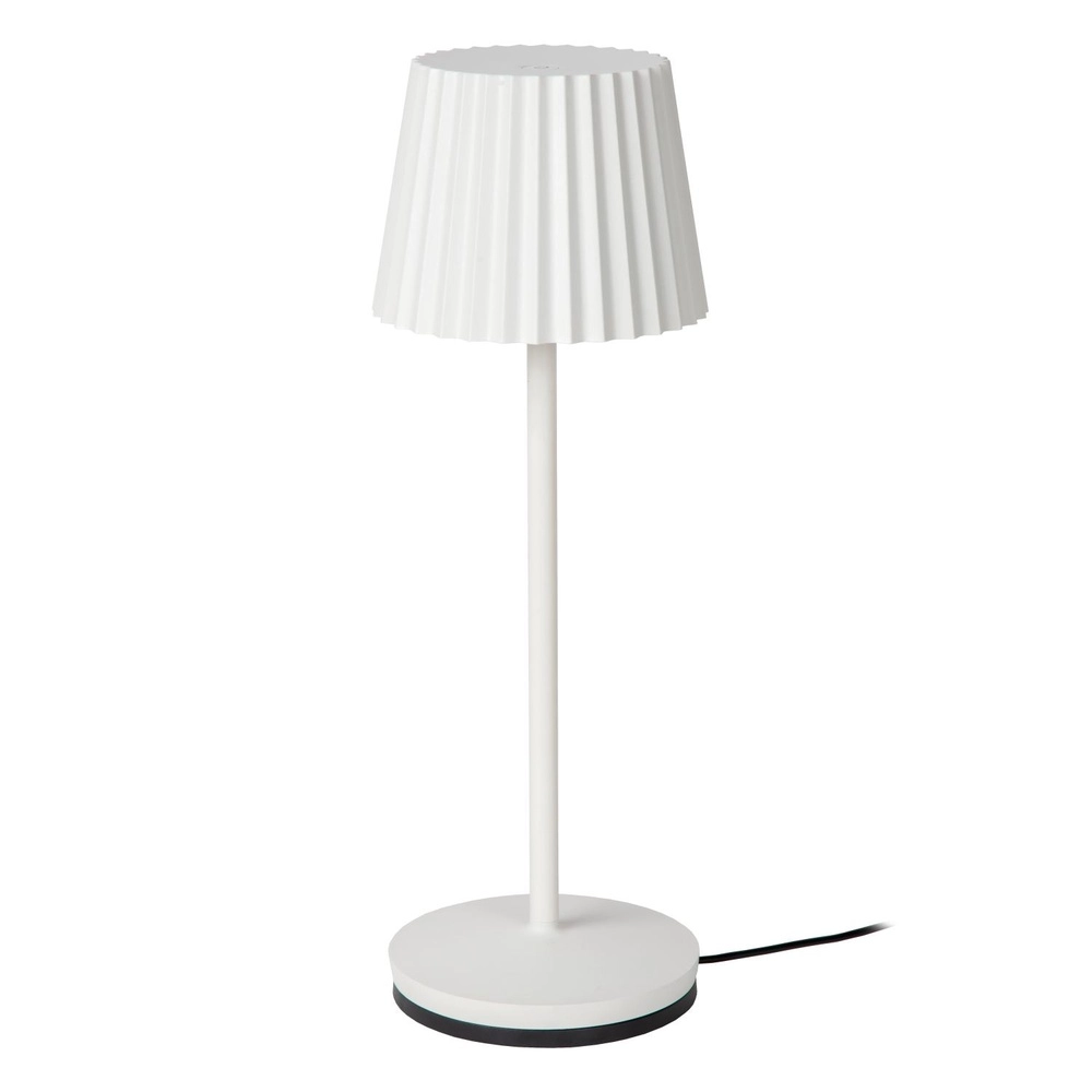 Oplaadbare tafellamp Justine wit met oplaadstation Lucide 5411212272188