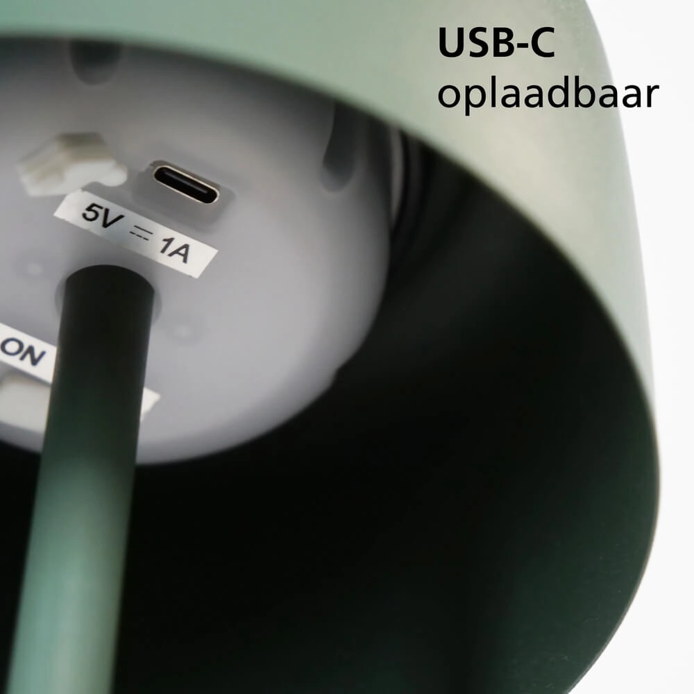 Strakke terraslamp Roccanova solar groen met usb Eglo 9008606355099
