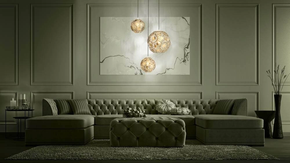 Gouden hanglamp Skoura vide - 3-lichts Stars of Light 9002759397586