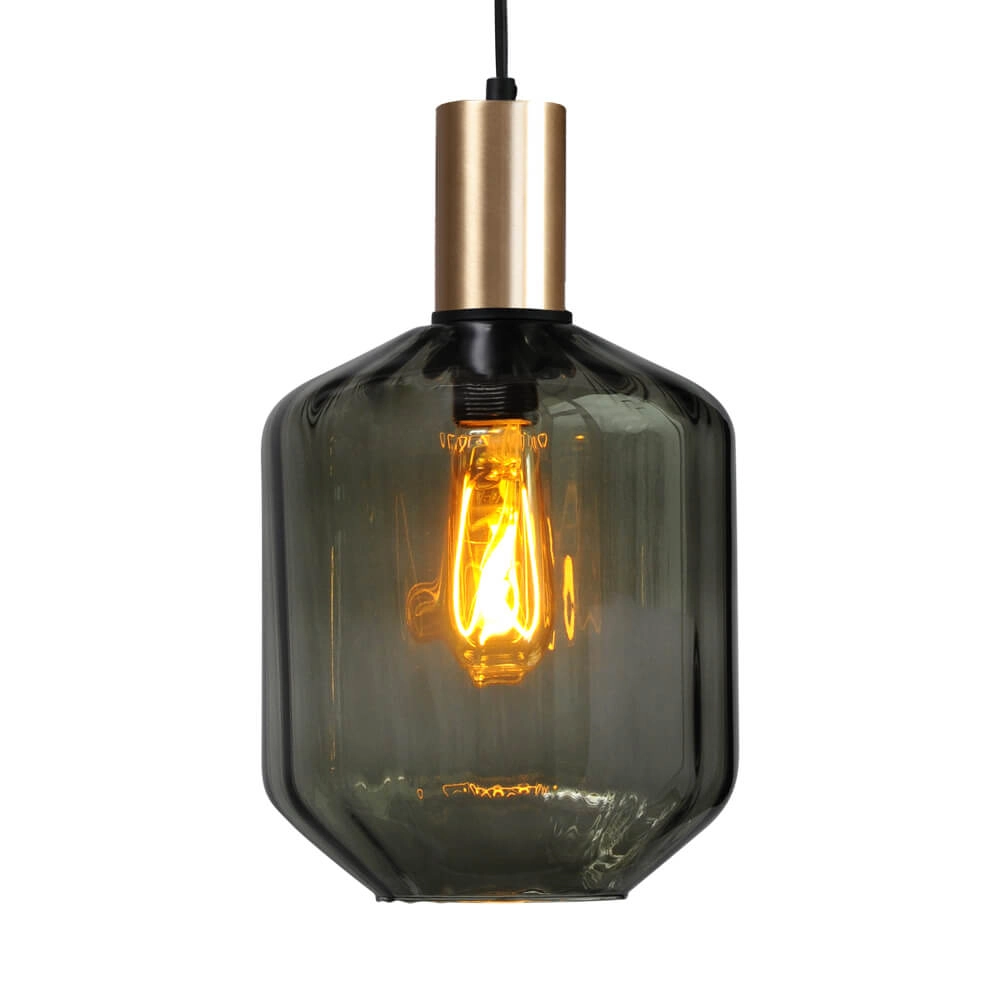 Hanglamp goud Porto met Jagger green glas - Ø 19cm