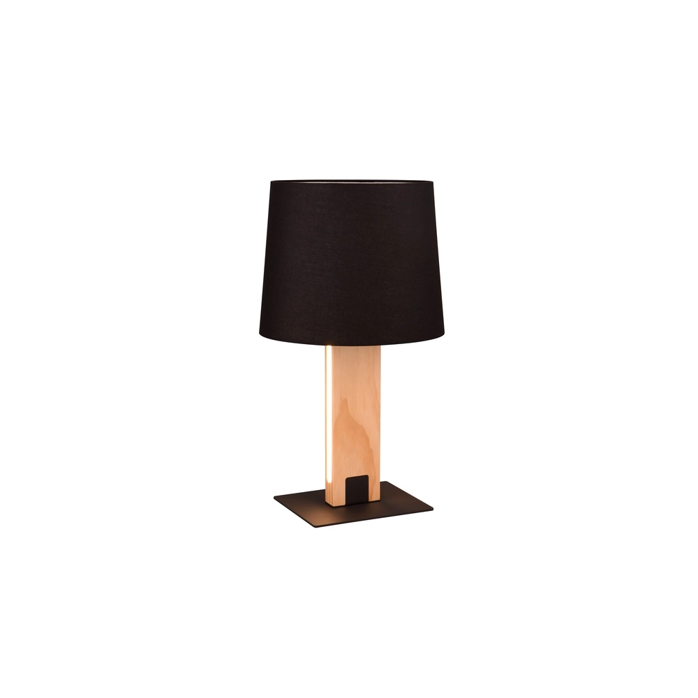 Tafellamp Rahul design zwart met hout Trio 4017807600469
