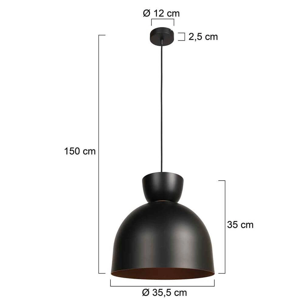 Design hanglamp Skandina zwart bolvorm Ø 35cm Steinhauer 8712746171808