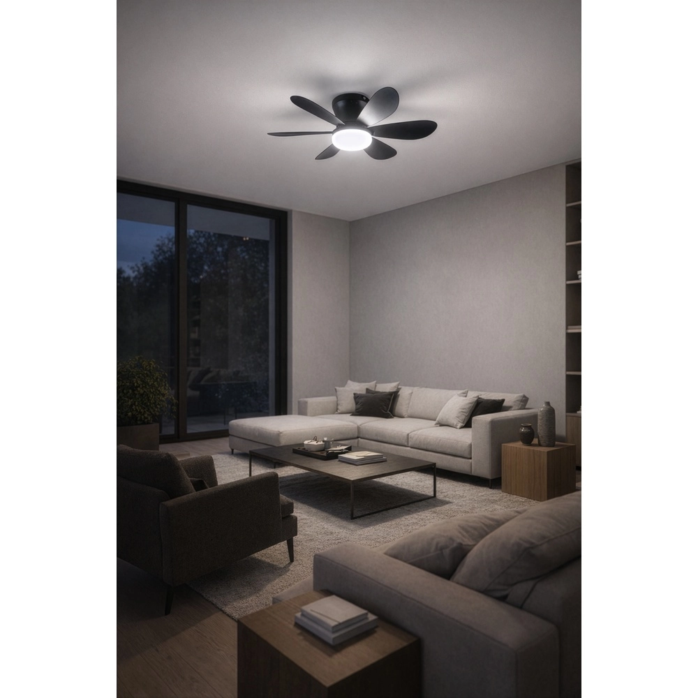 Zwarte ventilator Lund plafond Trio 4017807643732