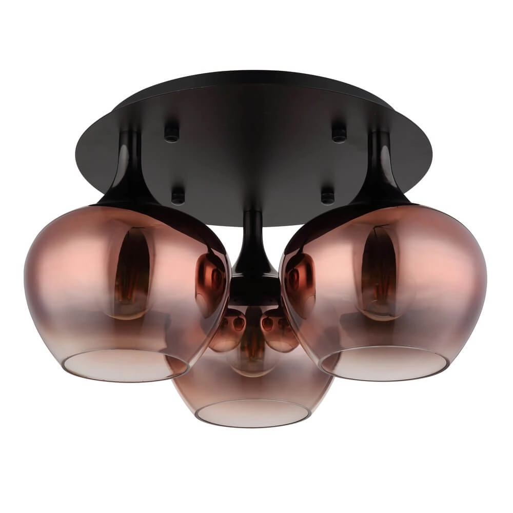 Zwarte plafondlamp Maxy met rood glas Ø 45cm Globo 9007371447978